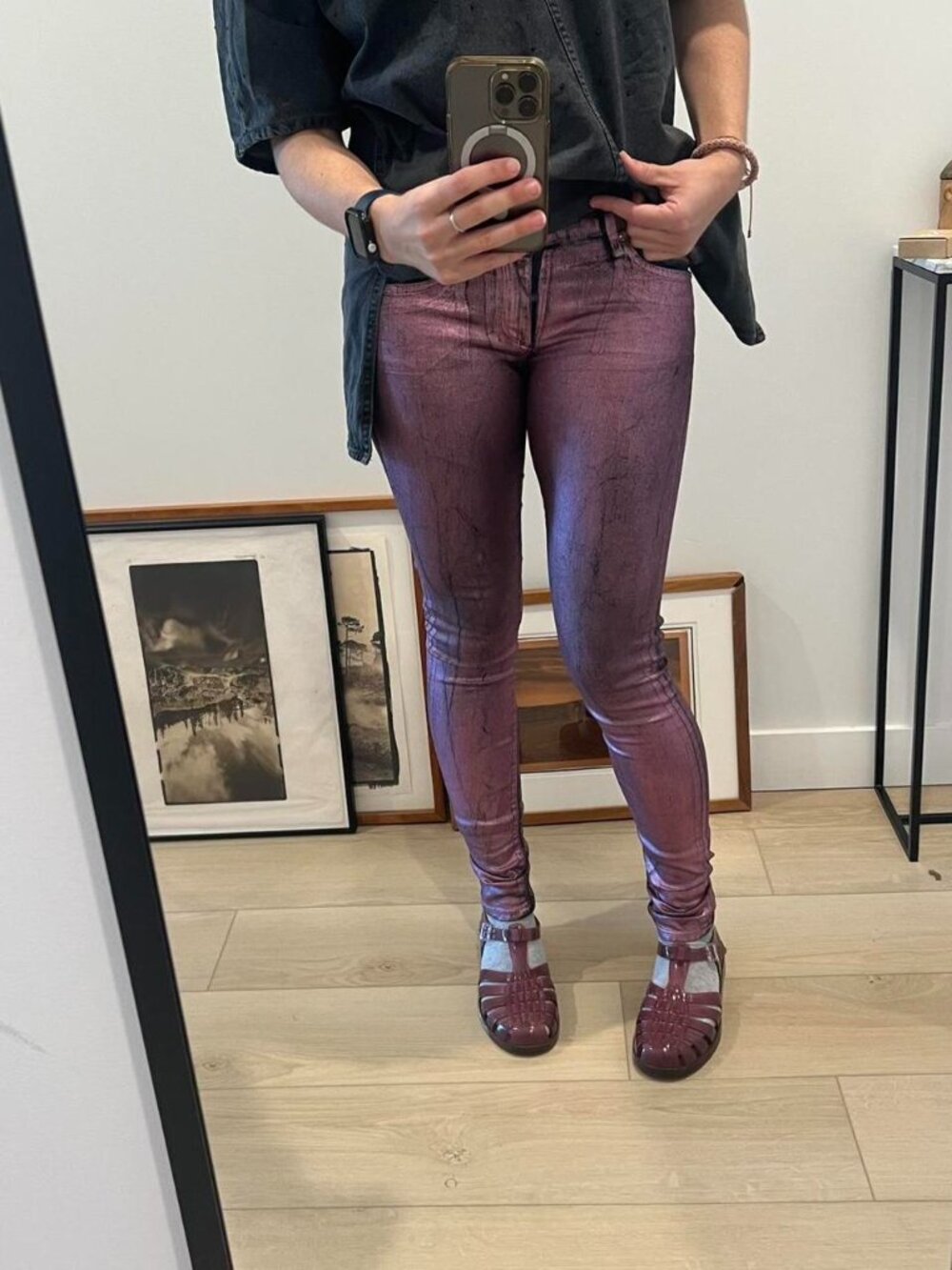 Juicy Couture Sparkly Pink Skinny Jeans Size S